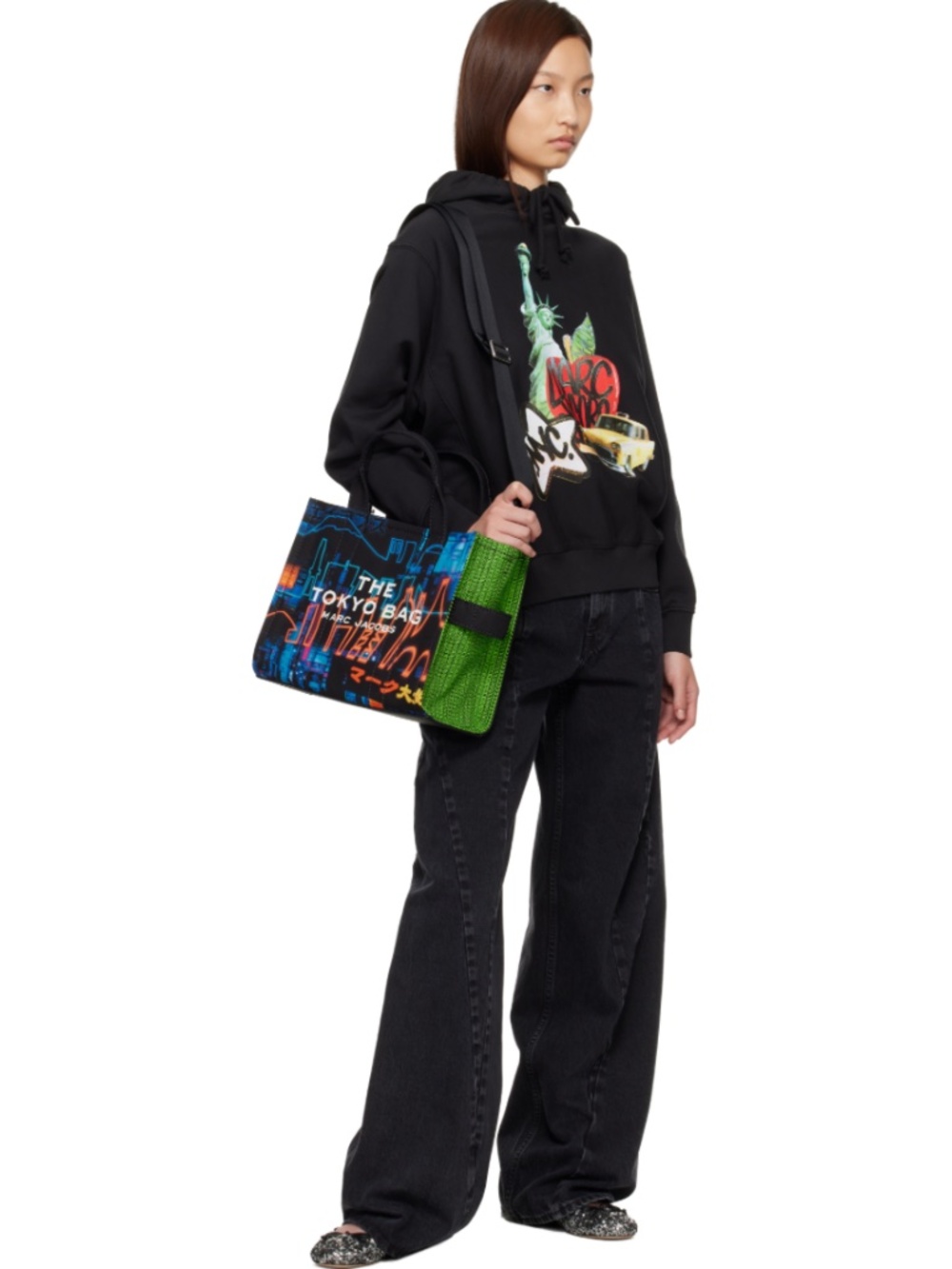 MARC JACOBS The Tokyo Bag Canvas Tote Medium black Limited Edition NWT